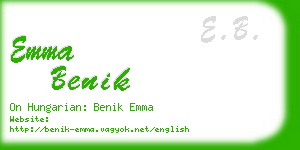 emma benik business card